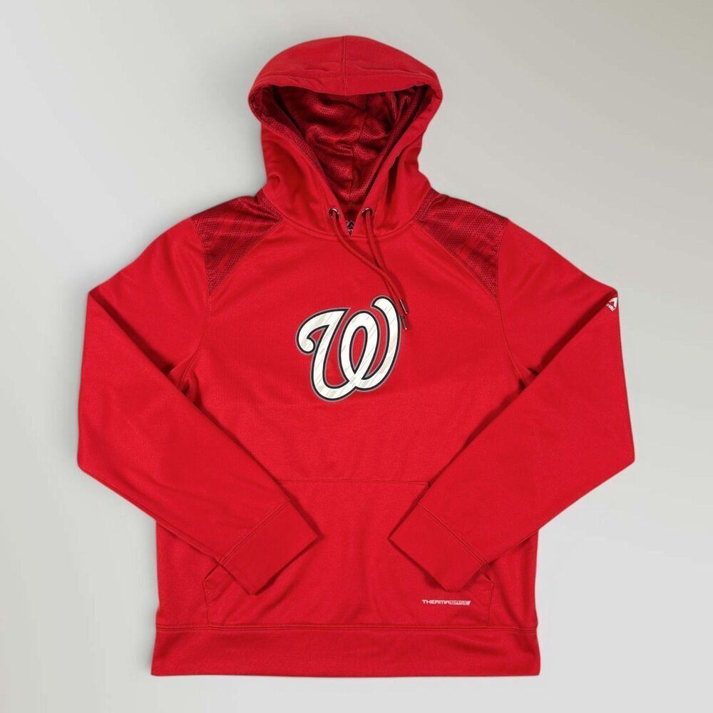 MLB Washington Nationals Therma Base Hoodie Red Baseball Sweatshirt Size Med